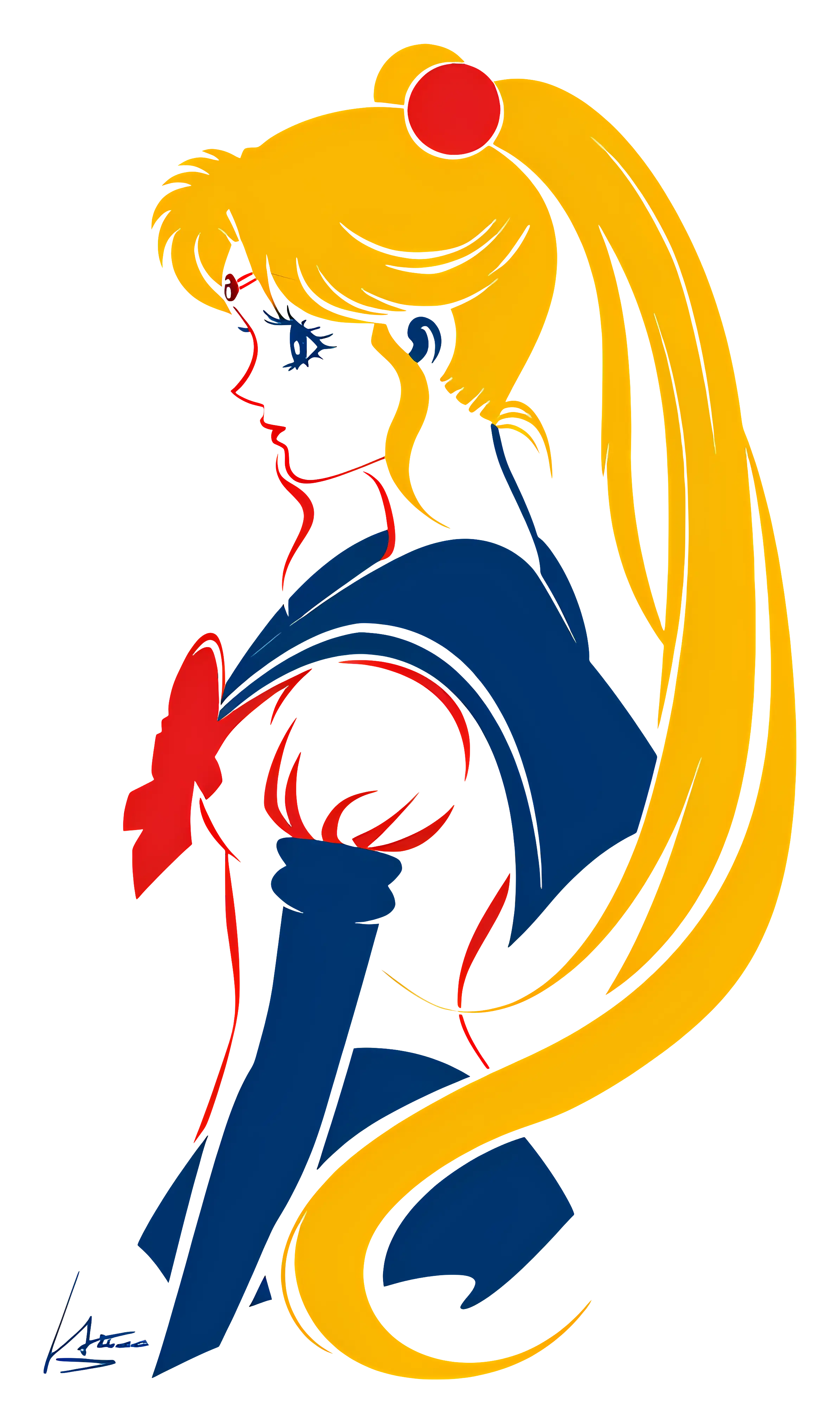 Profile of Anime Character with Yellow Hair