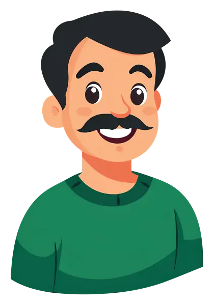 Cartoon Illustration of a Man with Mustache