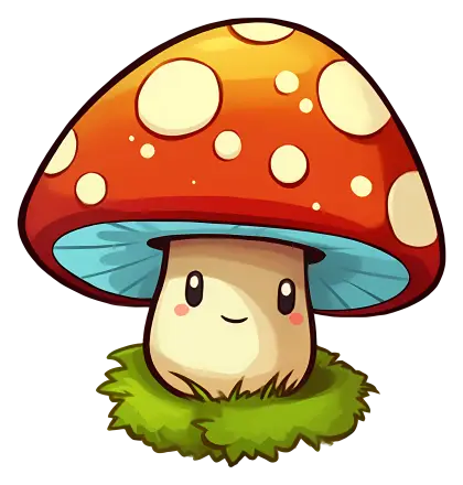 Cute Mushroom with Red Cap and Spots