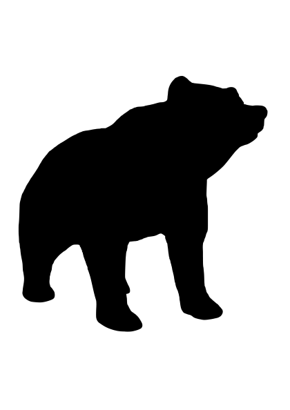 Bear Silhouette in Black
