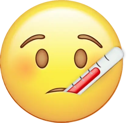 Sick Emoji Holding Thermometer