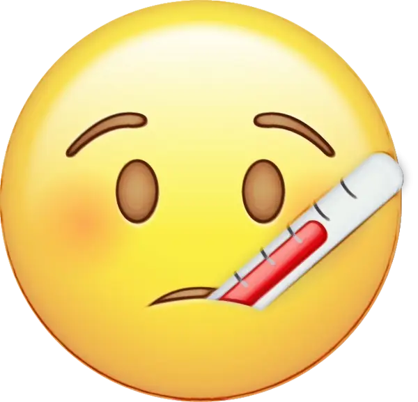 Sick Emoji Holding Thermometer