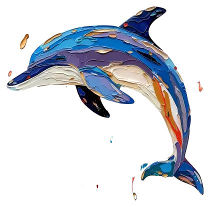 Colorful Dolphin in Ocean
