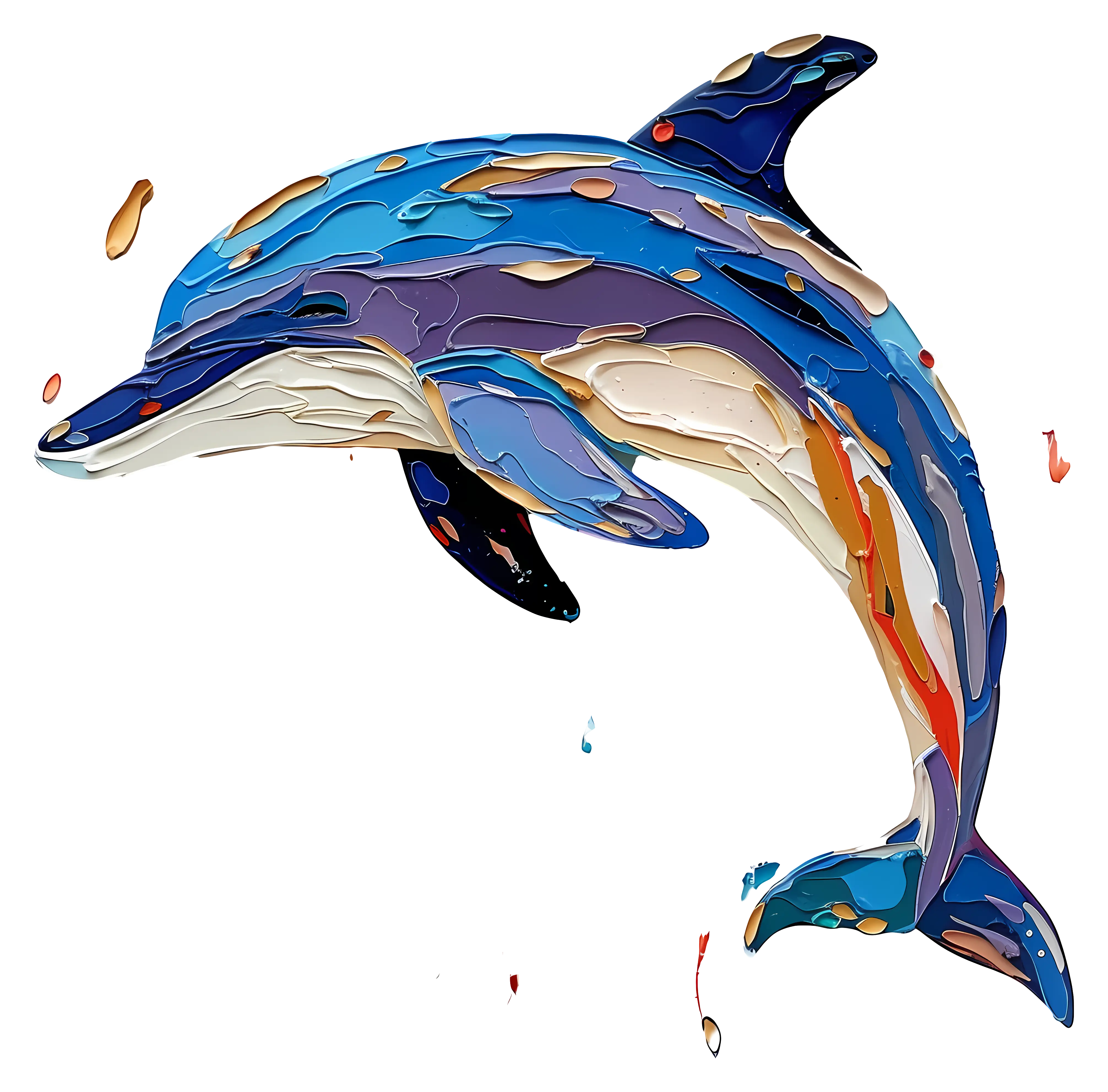 Colorful Dolphin in Ocean