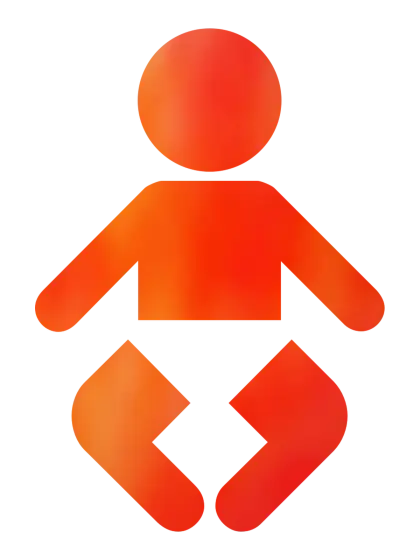 Red Baby Icon for Childcare Representation