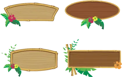 Tropical-Themed Bamboo Signage Designs