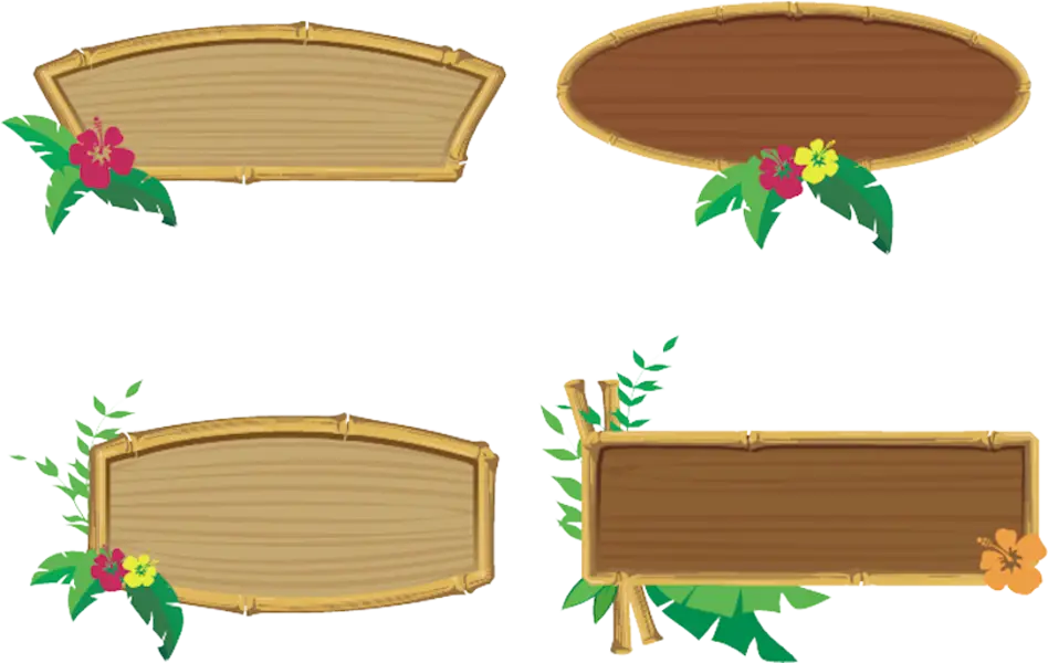 Tropical-Themed Bamboo Signage Designs