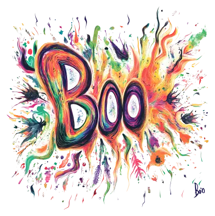 Colorful Boo Text Art