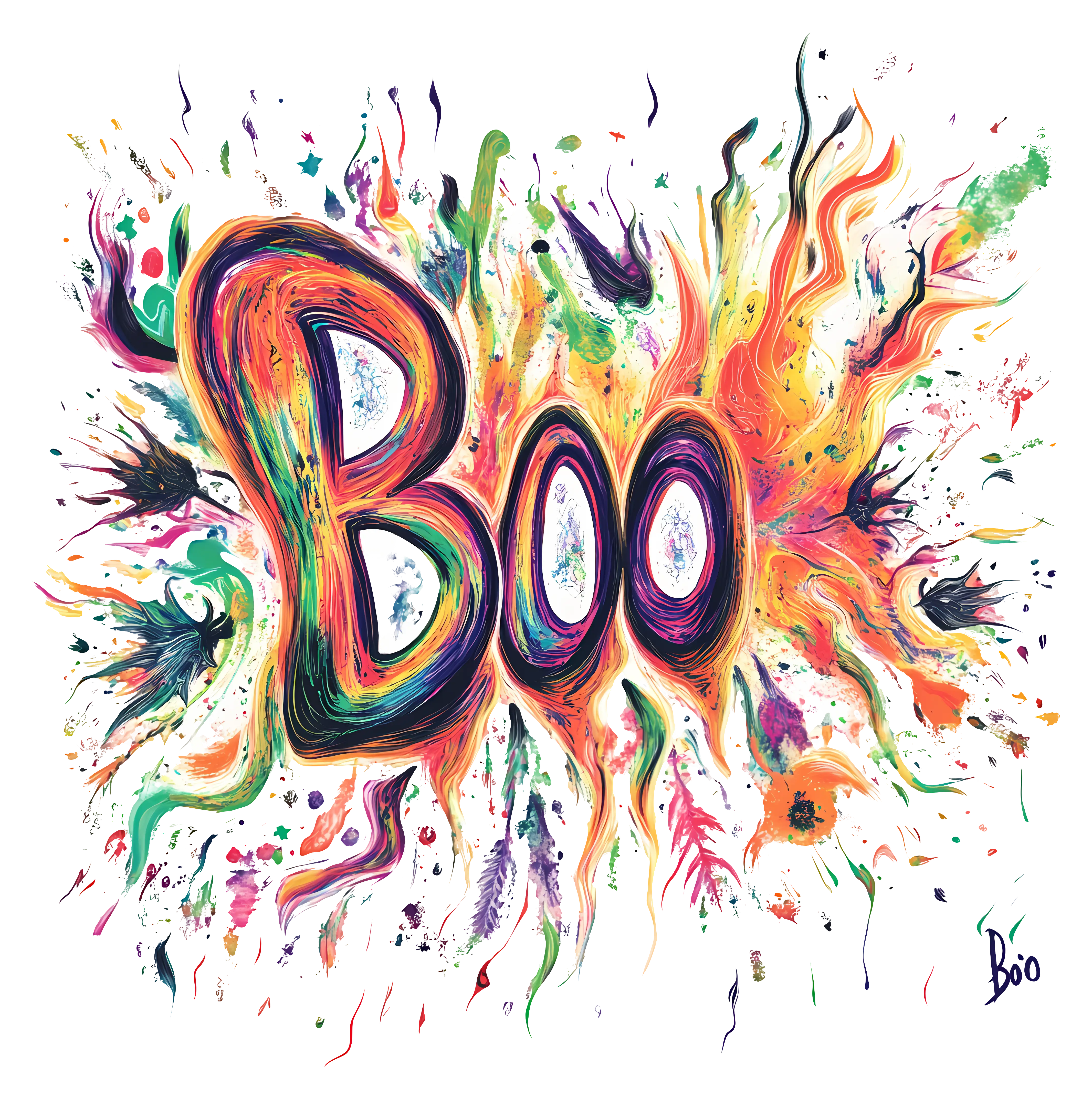 Colorful Boo Text Art