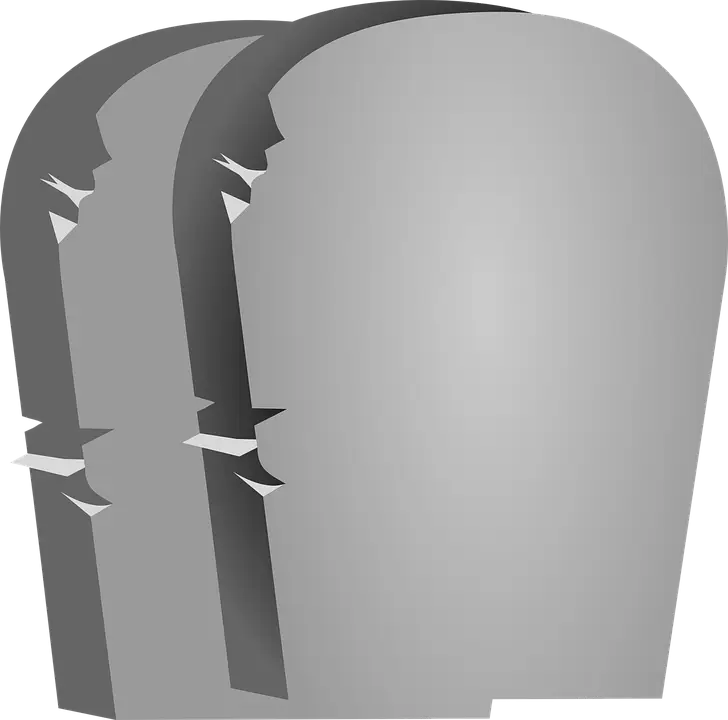 Gray Tombstones in a Cemetery