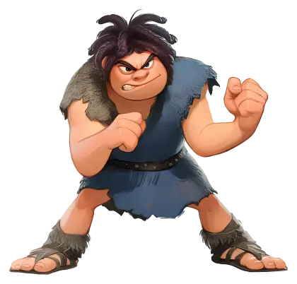 Angry Cartoon Caveman