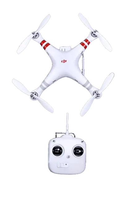 White Drone and Remote Control
