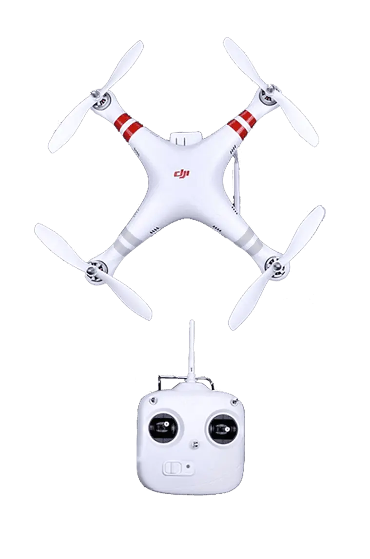 White Drone and Remote Control