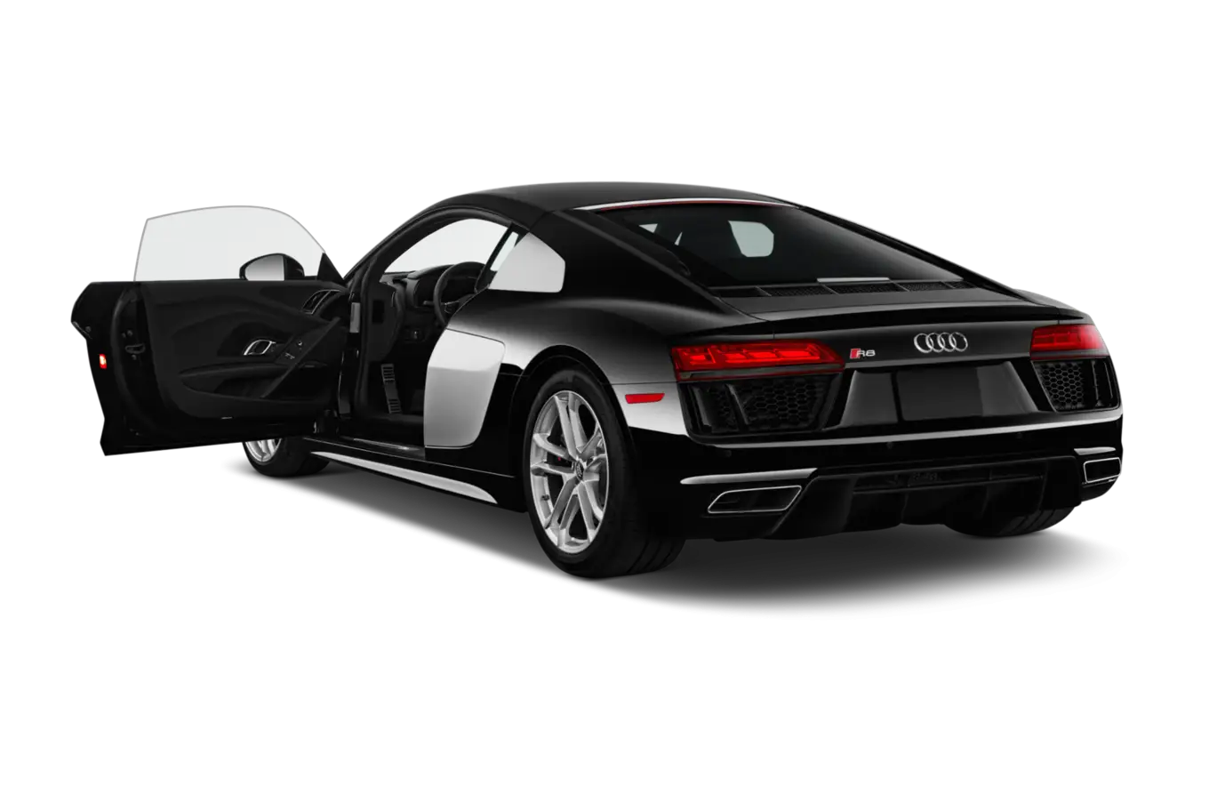 Sleek Black Luxury Car with Open Door