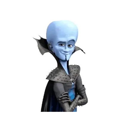 Blue-Skinned Animated Character