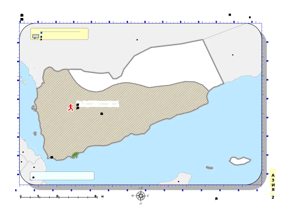 Map of Yemen Showing Country Outline