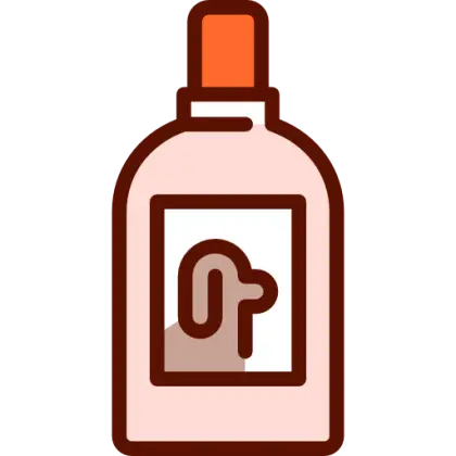 Illustration of Cosmetic Bottle with Orange Cap
