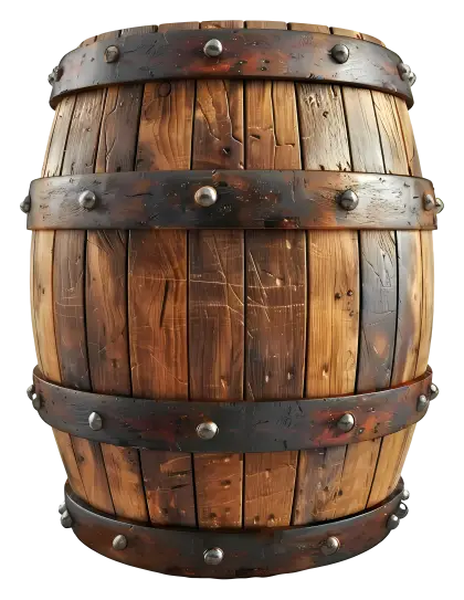 Vintage Wooden Barrel for Storage