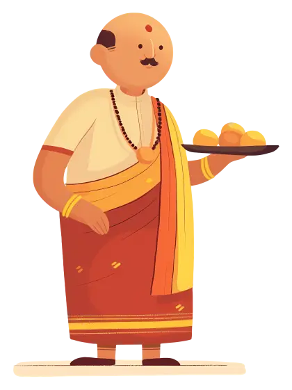 Man in Traditional Attire Holding Sweets