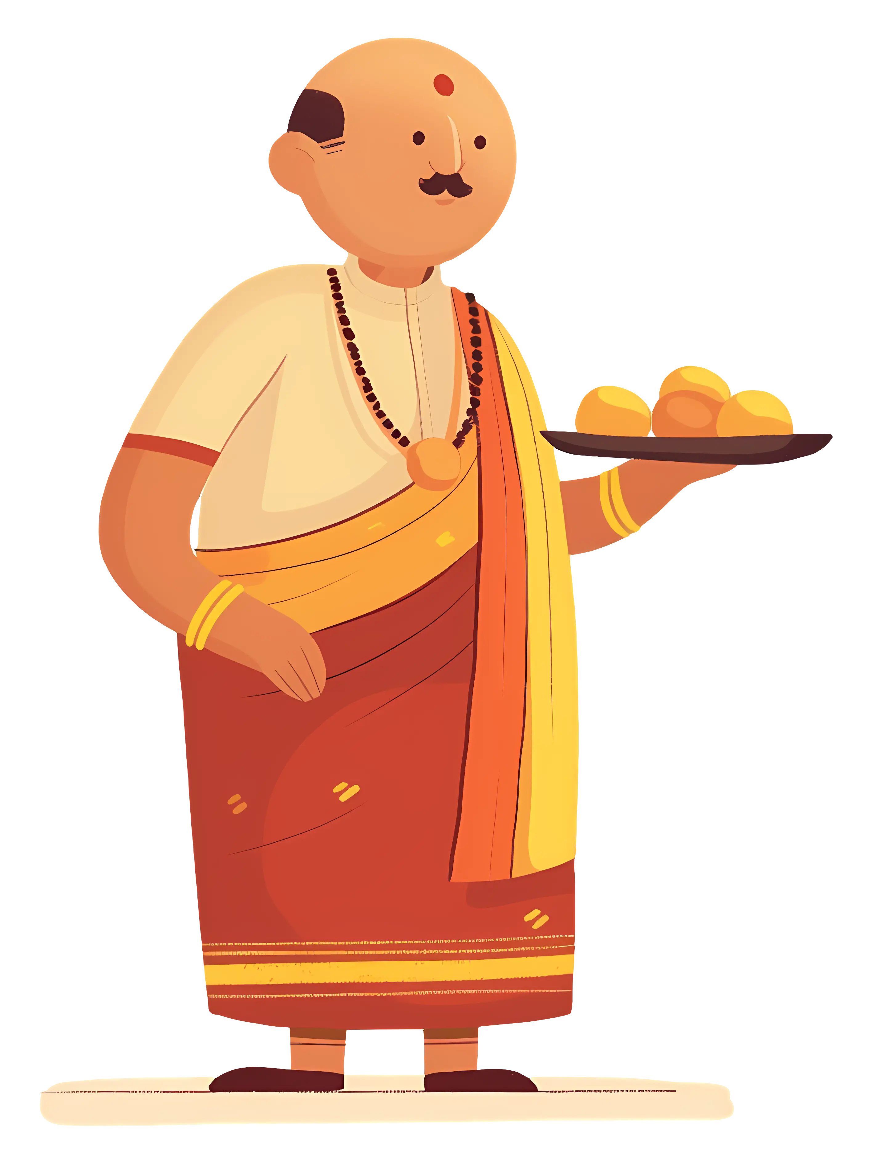 Man in Traditional Attire Holding Sweets
