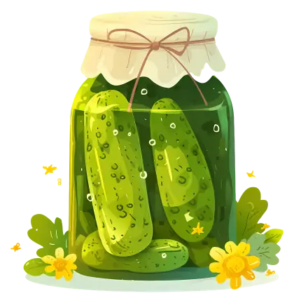 Jar of Pickles with Flower