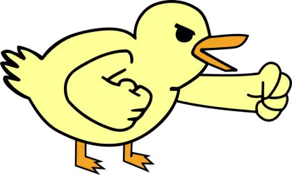 Angry Yellow Cartoon Duck