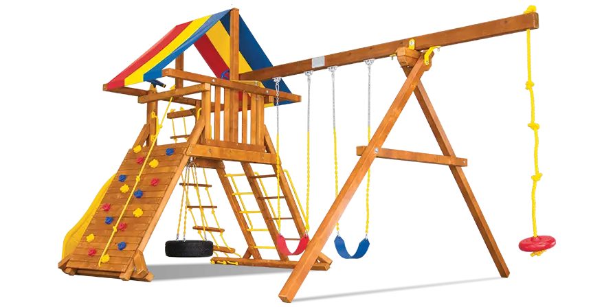 Colorful Wooden Playground Set for Kids