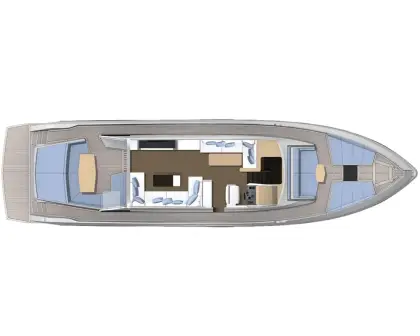 Top View Boat Interior Layout Illustration