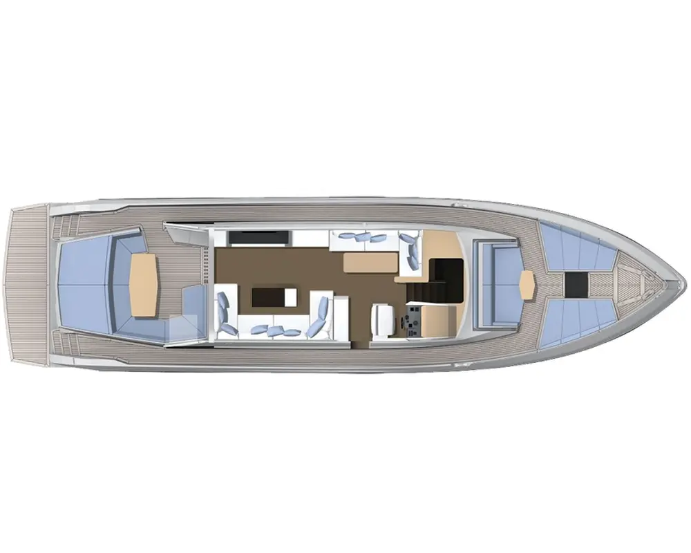 Top View Boat Interior Layout Illustration
