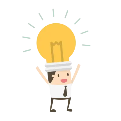 Cartoon Character with a Bright Idea