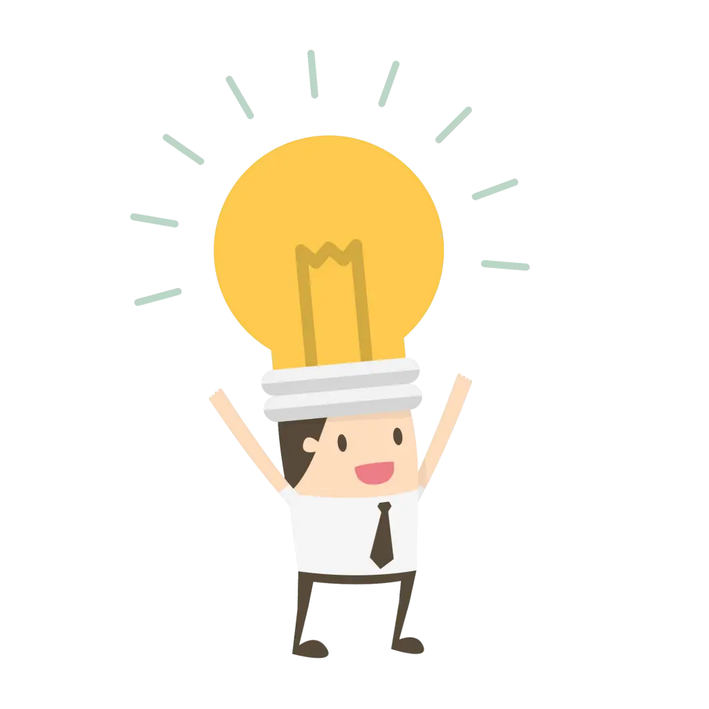 Cartoon Character with a Bright Idea