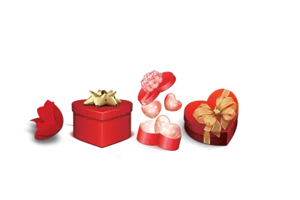 Red Heart-Shaped Gift Boxes