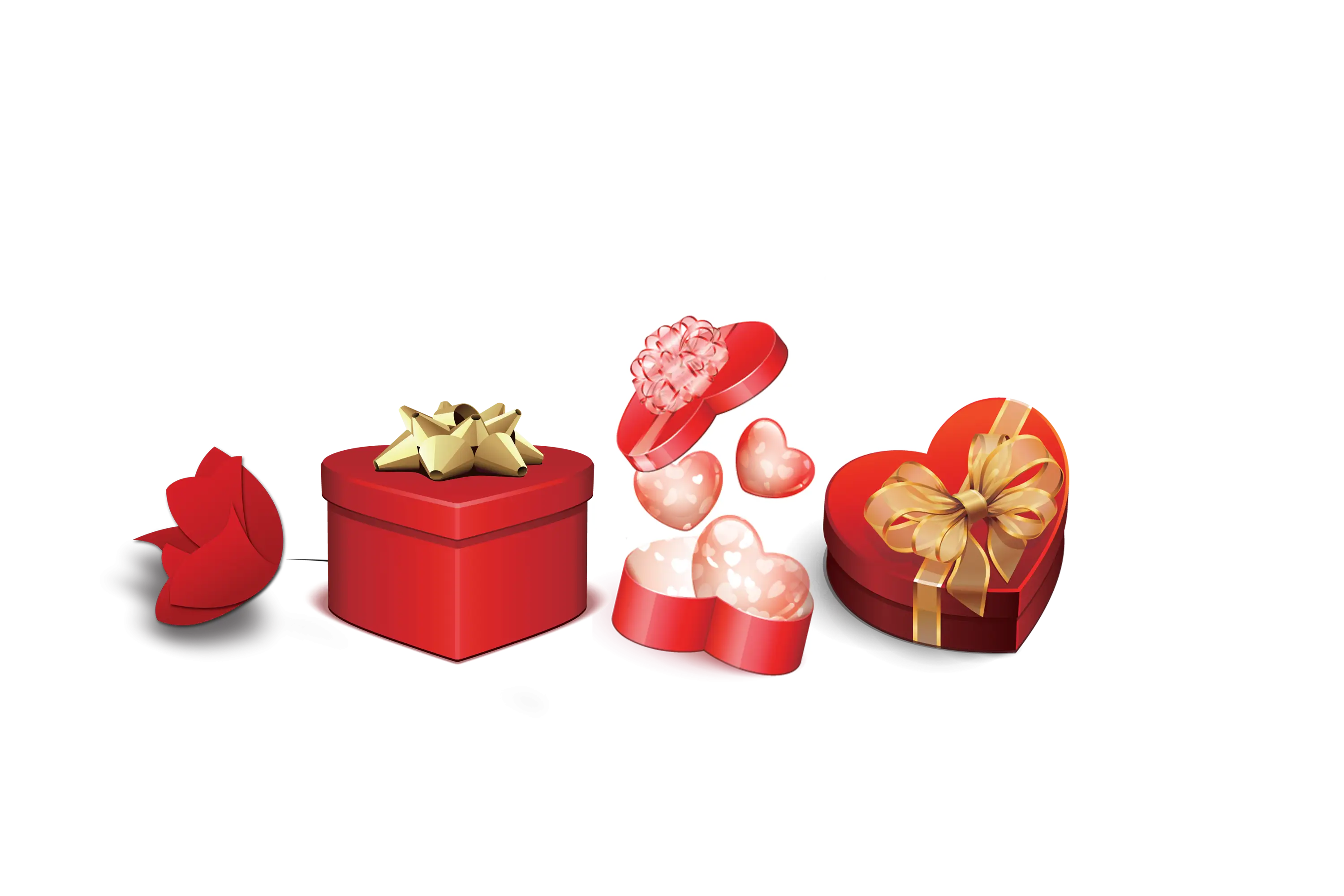 Red Heart-Shaped Gift Boxes