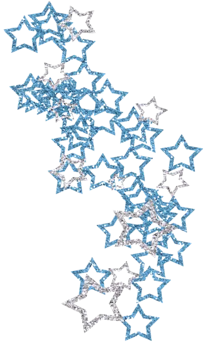 Blue and Silver Glitter Stars
