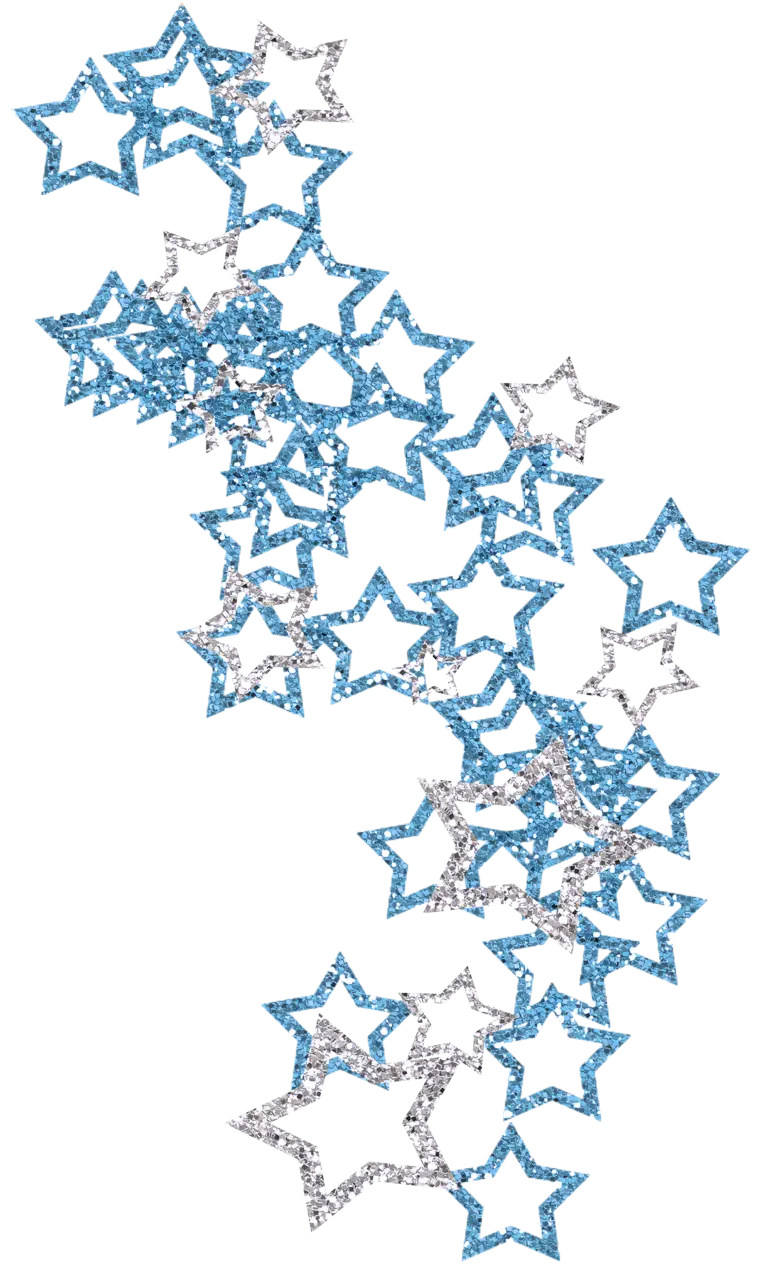 Blue and Silver Glitter Stars