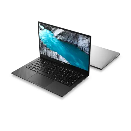 Sleek Black Laptop with Scenic Wallpaper