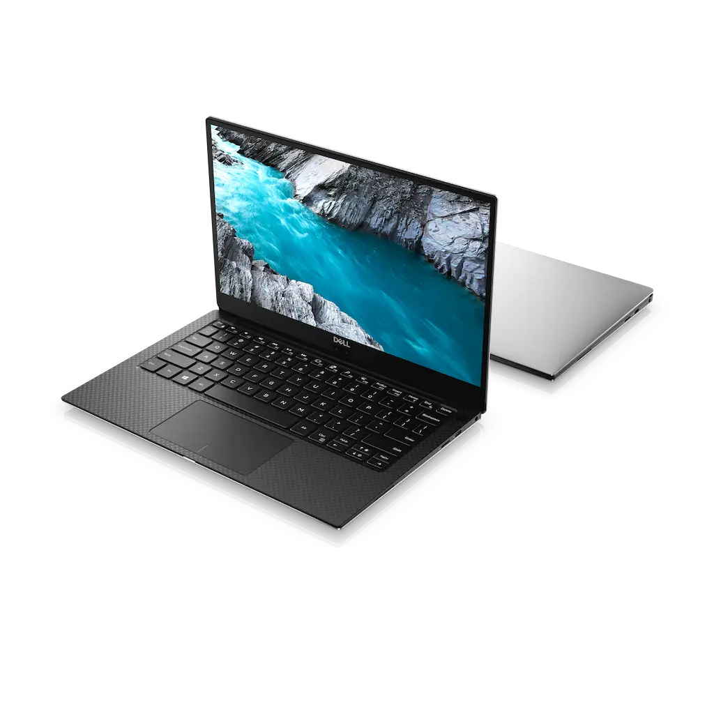 Sleek Black Laptop with Scenic Wallpaper