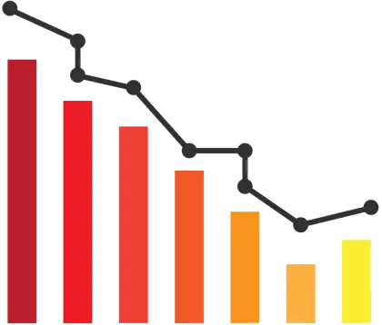 Colorful Descending Bar Graph Illustration