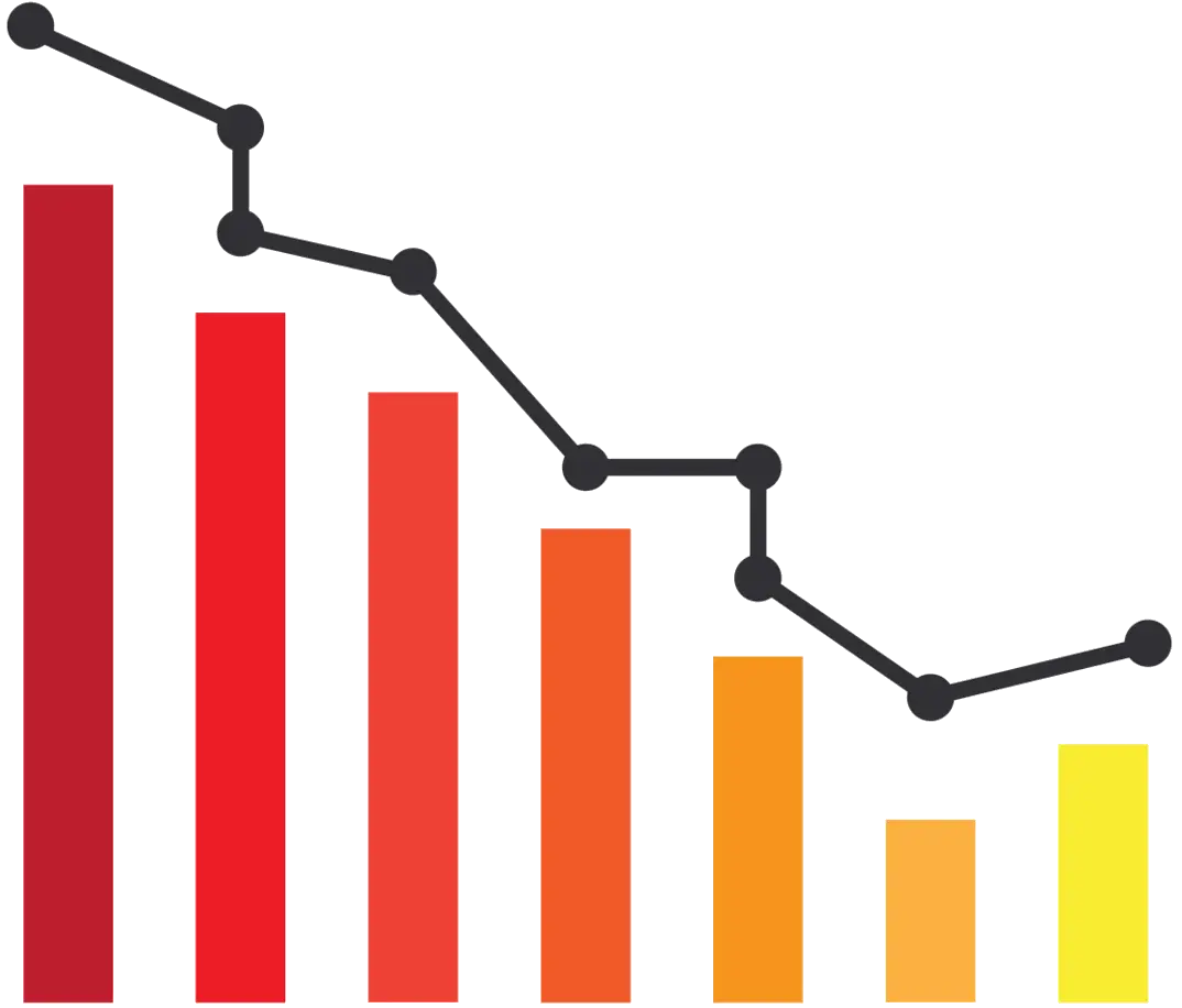 Colorful Descending Bar Graph Illustration