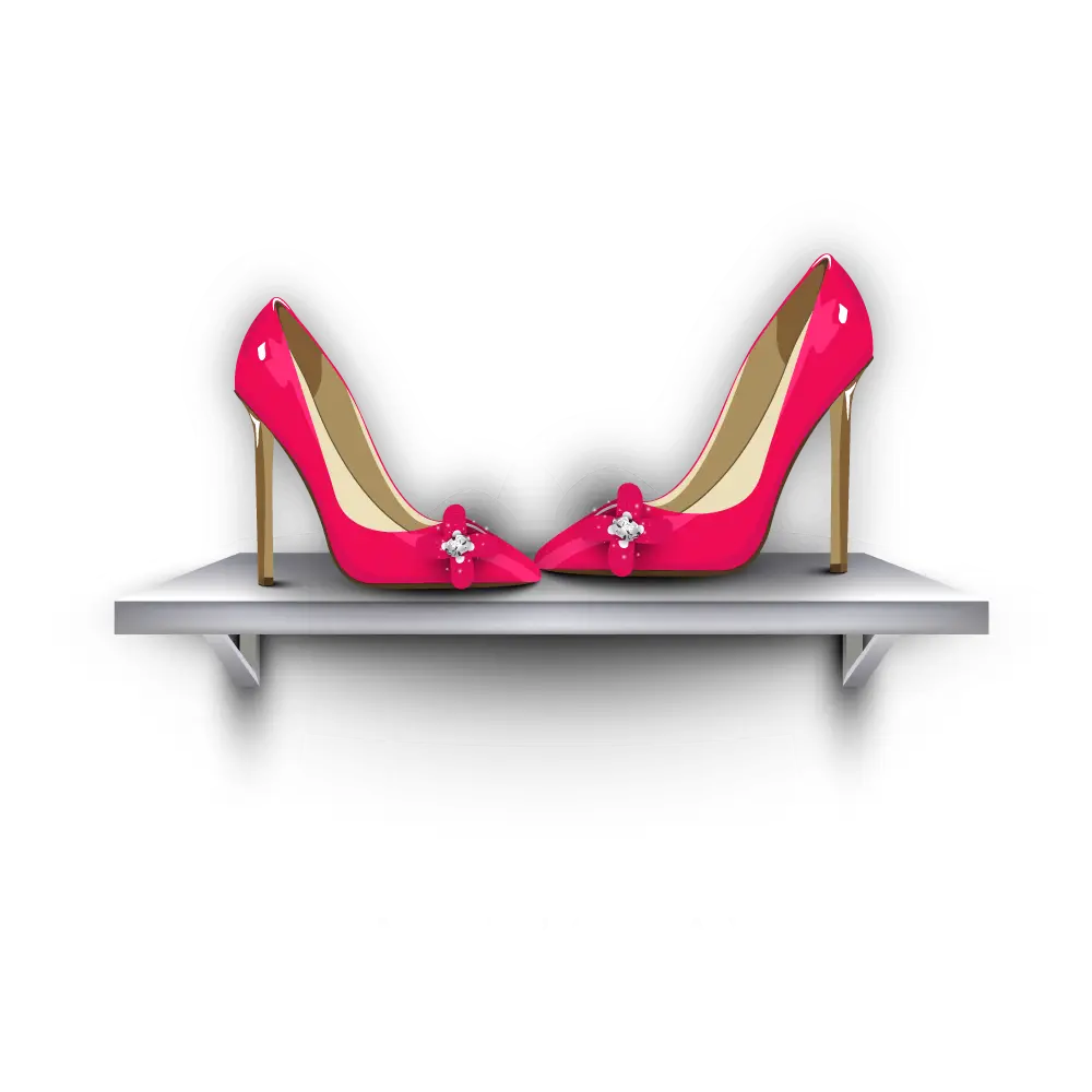 Pink High Heels on Display Shelf