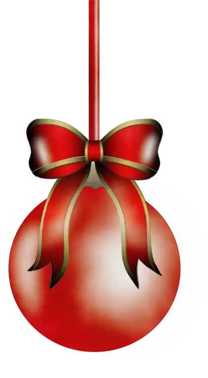 Red Christmas Ornament Ball with Elegant Bow