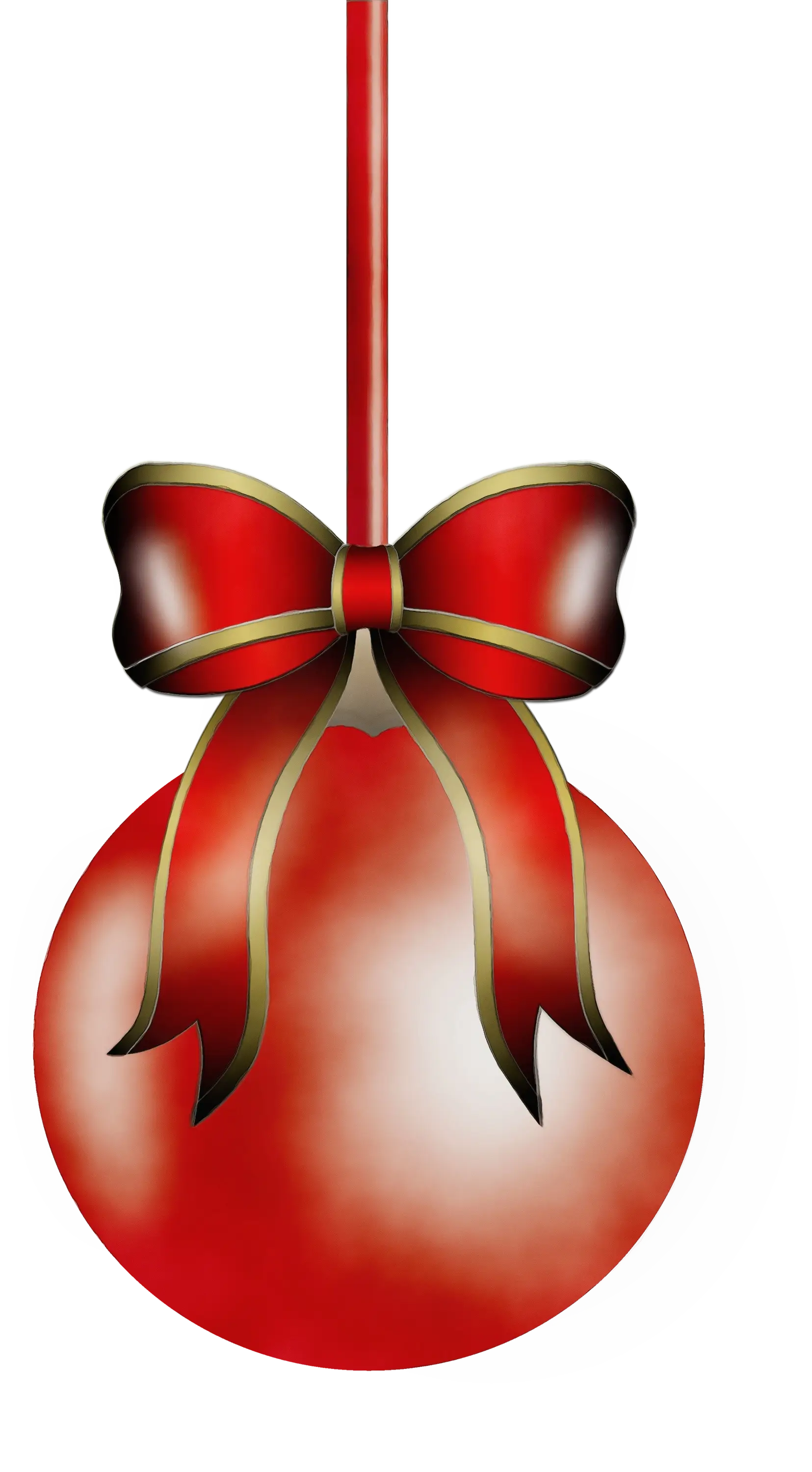 Red Christmas Ornament Ball with Elegant Bow