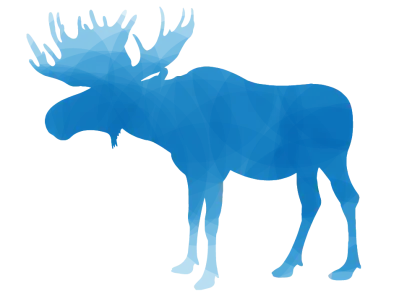 Blue Moose Silhouette Illustration