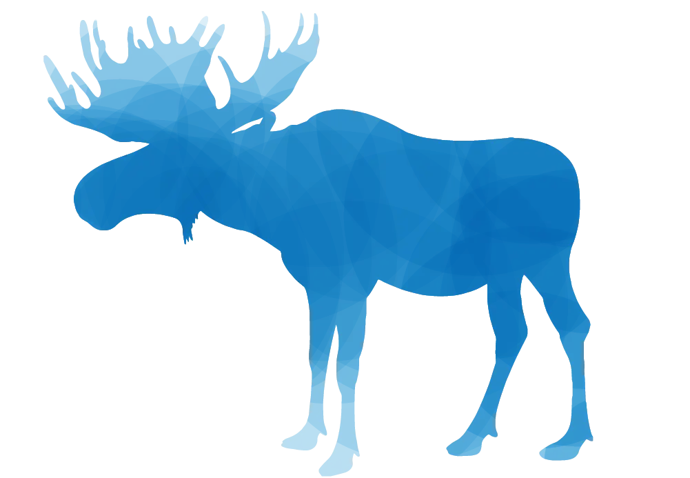 Blue Moose Silhouette Illustration