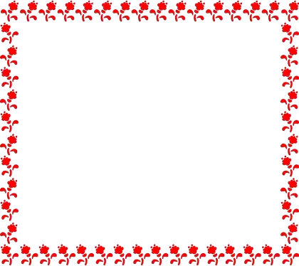 Red Floral Border Frame