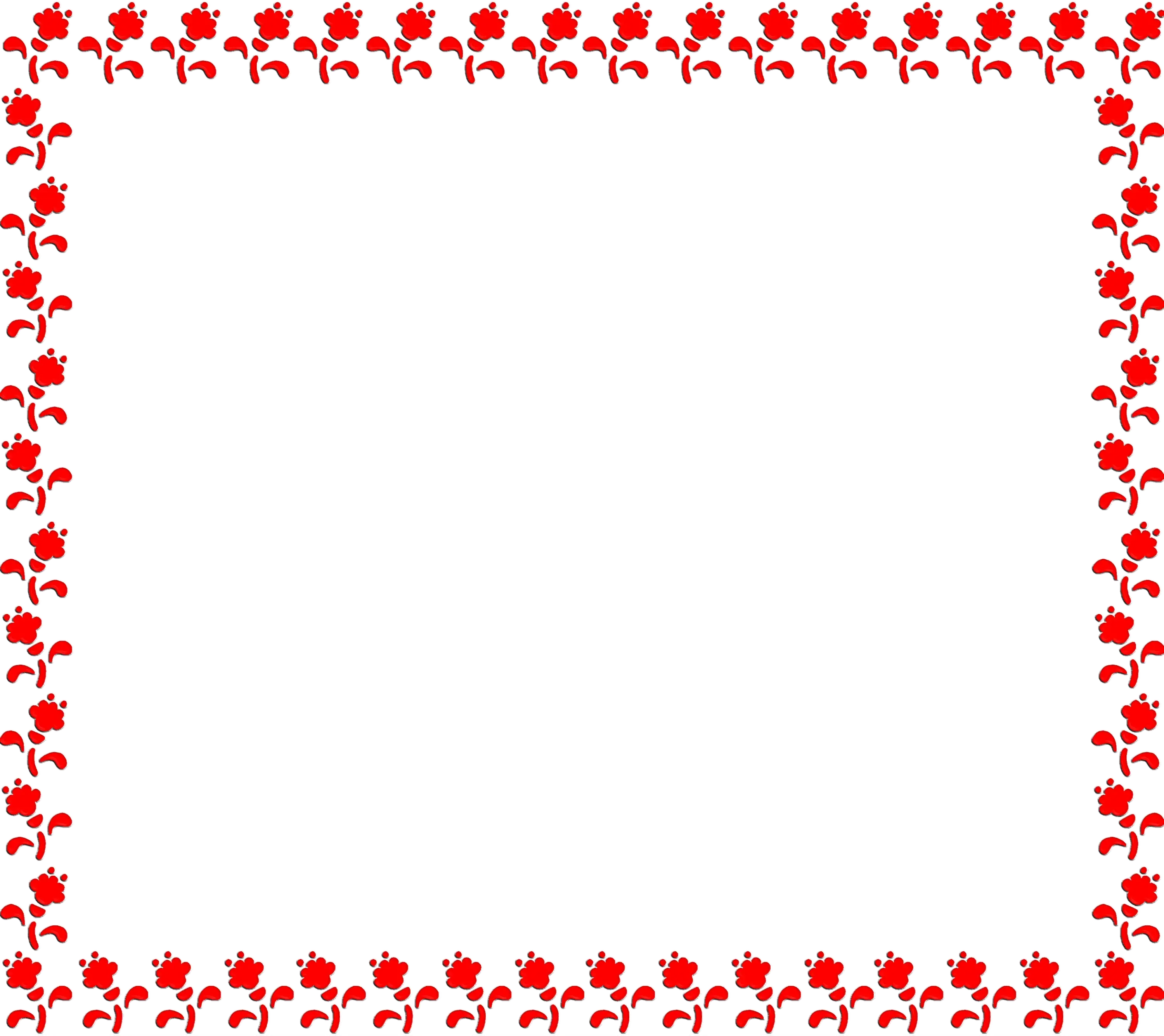 Red Floral Border Frame