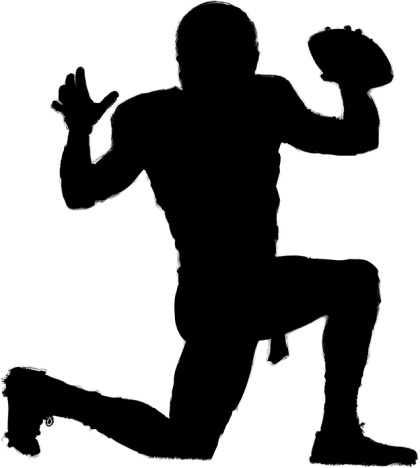 Football Player Silhouette in Dynamic Pose