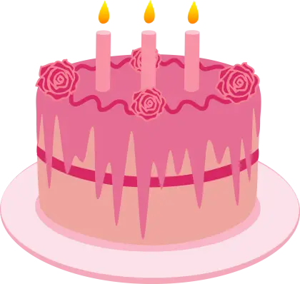 Pink Birthday Cake with Candles