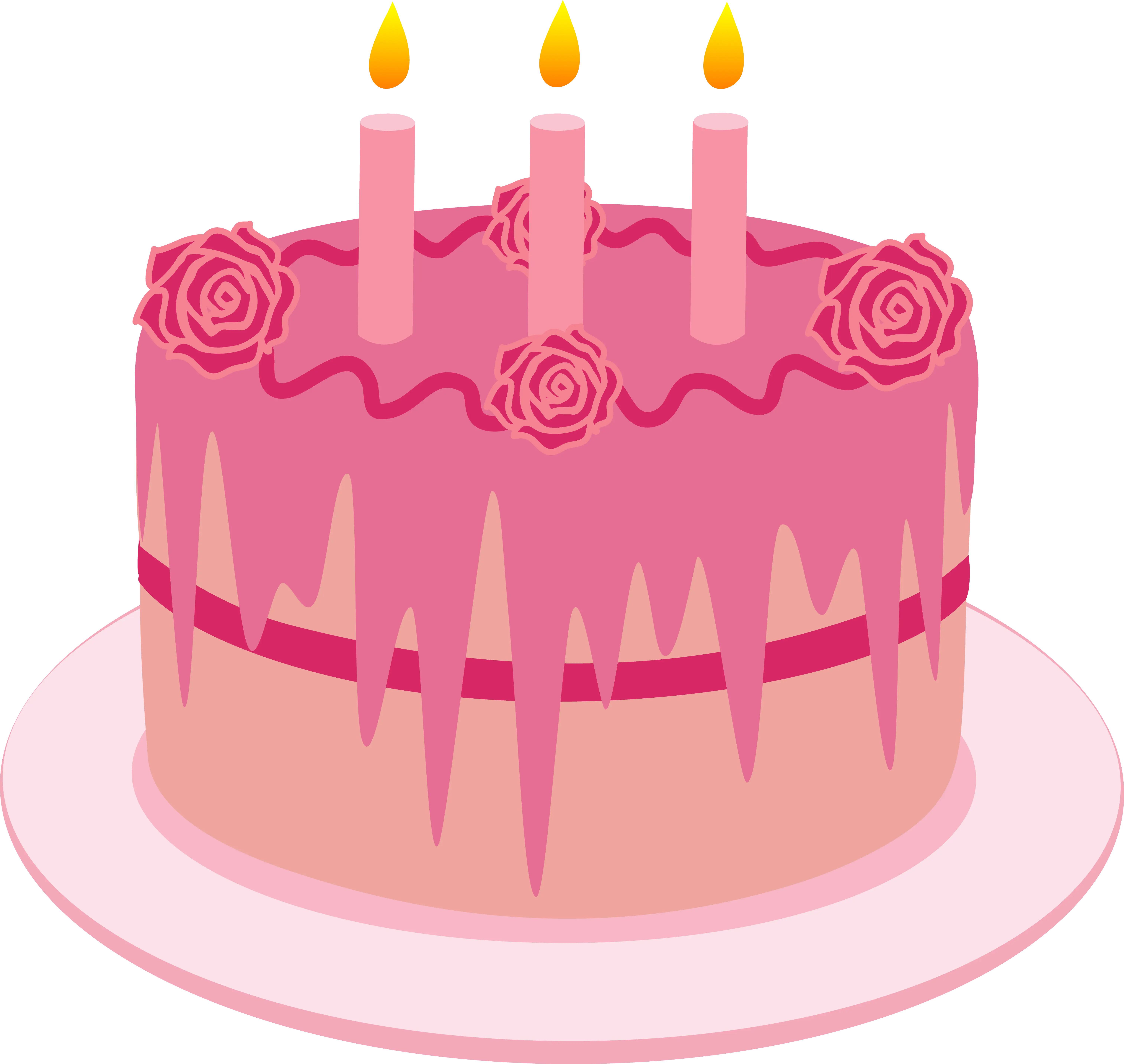 Pink Birthday Cake with Candles