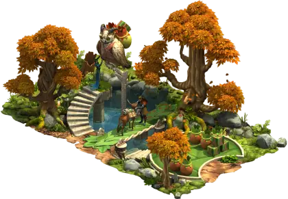 Enchanted Autumn Forest Scene